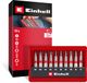 Originele Einhell 10-delige bitset (50 mm bits PH/PZ/T/H, gezandstraald S2-staal, E 6.3 schacht, etui met standaardfunctie)