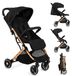 Merkloos Kinderwagen Buggy Opvouwbaar Zwart en Goud