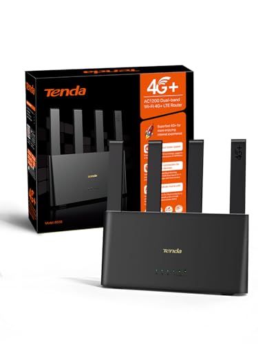 Tenda 4G08 Router 4G+ SIM, Dual-Band WLAN, AC1200 CAT6 tot 300 Mbps