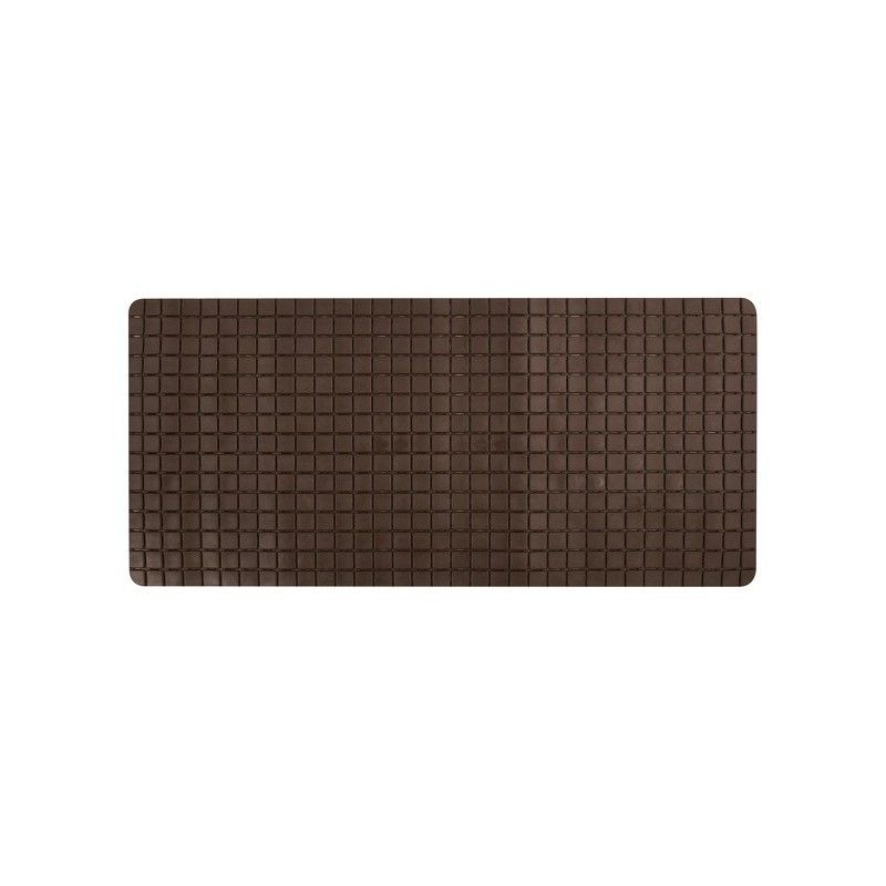 MSV Anti-Slip Rubber Bath Mat - Brown - 36 x 76 cm