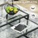 2 Tables Basses En Verre, Acier Laqué, Noir + Transparent, Lot De 2