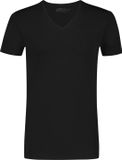 Ten Cate Basics organic cotton stretch t-shirt v-hals zwart 2 pack voor Heren | Maat L