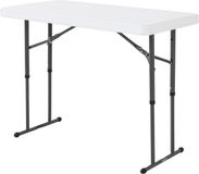 Merkloos / Sans marque In hoogte verstelbaar inklapbaar bureau-opbergtafel (12 m) - 4 poten - granietwit