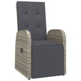 vidaXL 7-delige tuinset met kussens, poly rattan, grijs