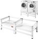 Vevor Wasmachineonderstel 355 mm Hoog, Wasmachineverhoger met Uitschuifbaar Schap, Draagvermogen van 318 Kg, Antislipvoetjes, Wasdrogeronderstel, Sokkel, Universeel Compatibel, Wit, 2-Pack