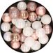 Merkloos / Sans marque Decoris Mini kerstballen - 28x - parelmoer wit en lichtroze - D3cm - kunststof