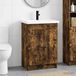 Maison Exclusive Ensemble de meubles de salle de bain "Exclusive", en bois fumé, dimensions : 78,5 x 37,5 x 81 cm