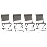 Hespéride Axant Tuinstoelen, inklapbaar, antraciet & grafiet, 4 stuks