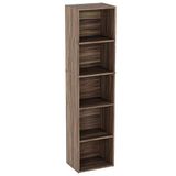 Vida Designs Oxford 5 Tier Cube Boekenkast, Walnoot Houten Rekken Display Opslag Unit Kantoor Woonkamer Meubels