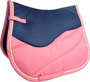 HKM Alicante zadeldek donkerblauw/lichtroze dressuur