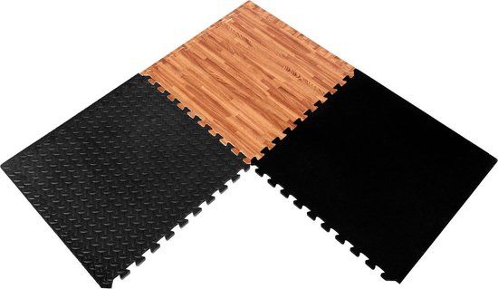 Taurus Vloermatten Set - Puzzelmat Zwart - 123x123cm - Set van 4 Tegels