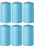 Enlightening Candles 8x Turquoise cilinderkaarsen/stompkaarsen 6 x 10 cm 36 branduren