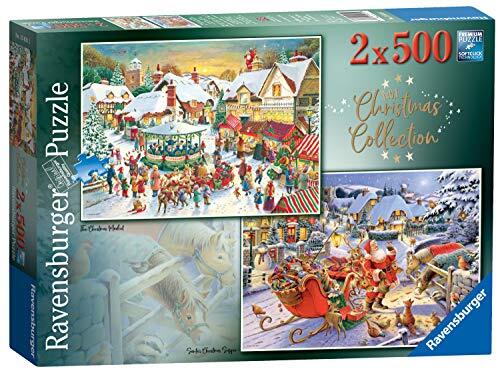 Ravensburger Collectie No.1 Markt & Kerstavondmaal 2x 500-delige legpuzzels voor volwassenen en kinderen vanaf 10 jaar