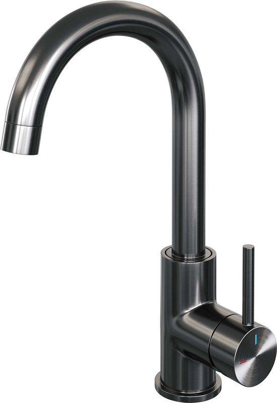 Brauer Gunmetal Edition Wastafelmengkraan Opbouw - Hoog - Rond - Gunmetal PVD