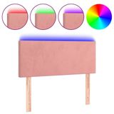 VidaXL Hoofdbord met LED Roze Fluweel 80x5x78/88 cm