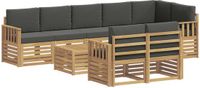 vidaXL Loungeset 8-zits Wit en Antracietkleurig Polyester