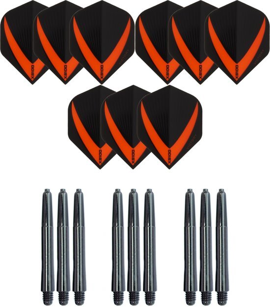 Dragon Darts 3 sets 9 stuks Super Sterke â€“ Oranje - Vista-X â€“ darts flights â€“ inclusief 3 sets 9 stuks - medium - darts shafts