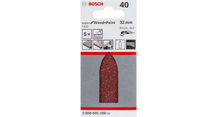 Bosch C430 Expert for Wood and Paint 32 mm 120 grit sandpaper (5 pieces)