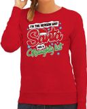 Bellatio Decorations Foute Kersttrui - sweater - Im the reason why Santa has a naughty list - rood - voor dames - kerstkleding XL