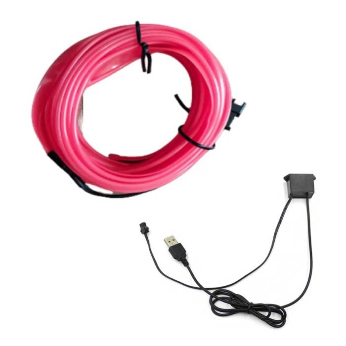 YJHSMT Neon LED Strip 10 Meter - Flexibele Verlichting Tube met USB Adapter Waterdicht Roze