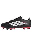 adidas Predator Club Firm Ground/Multi Ground Football Boots Shoes, Core Black/Ftwr White/Lucid Red, 42 EU