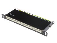 Alcasa GC-N0133 Patchpaneel 0.5U 12 Poorts Cat6a RJ45 S/UTP Zwart
