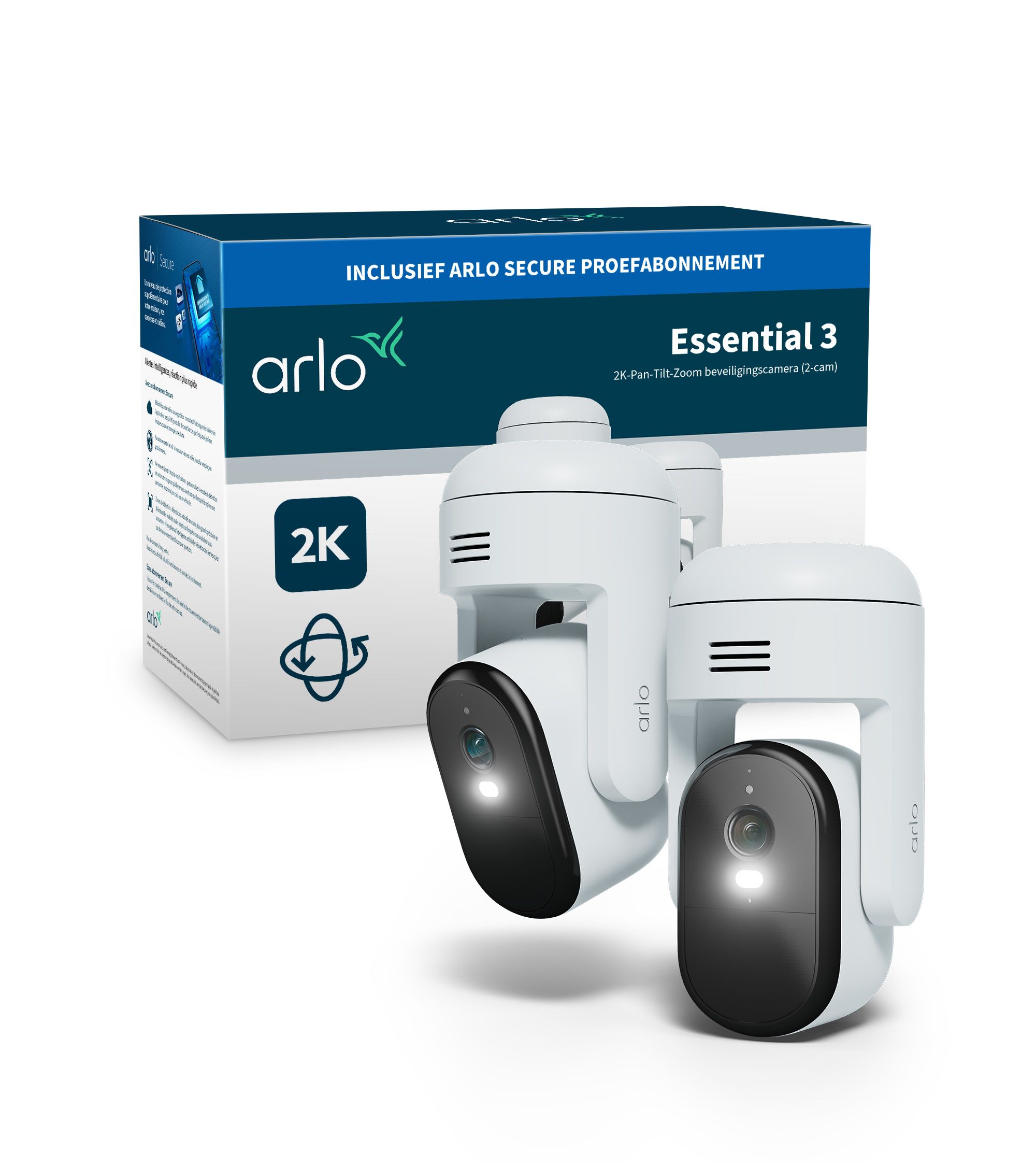 Arlo Essential3 2K PTZ beveiligingscamera voor buiten - 2 IP-Camera's