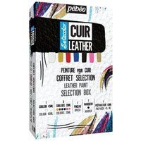 Pebeo Setacolor Leather - Verfset - 10 stuks - acrylverf - 7 kleuren - verschillende kleuren
