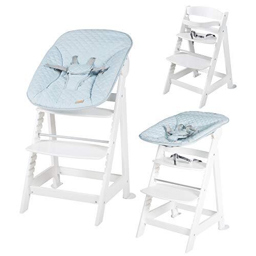 Roba Trap kinderstoel Born Up wit Set 2 in 1 incl. opzetstuk Style turquoise