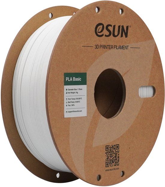 eSun PLA-Basic Wit / White - 1 kg - 1.75 mm - 3D printer en 3D pen filament