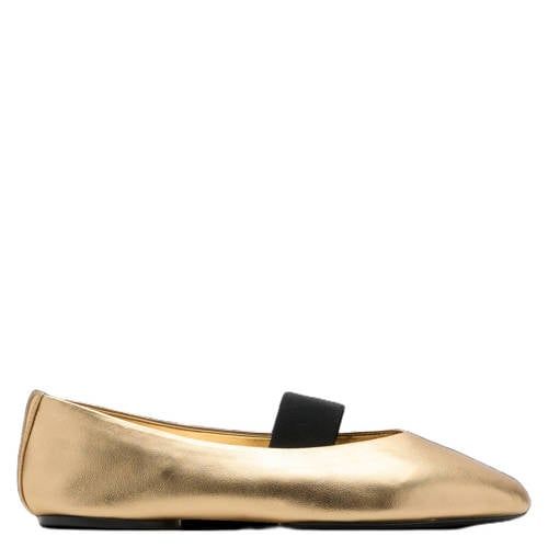Mango Goud Leren Ballerina's
