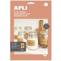 APLI - Knutselpapier - permanente kleeflaag - bruin - 99.1 x 57 mm 100 etiket(ten) (10 vel(len) x 10 etiketten