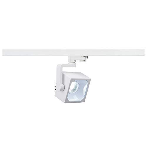 SLV 3-fasensysteemspot EURO CUBE/led 3-fasen spot, spot, plafondspot, plafondarmatuur, railsysteem, binnenverlichting / 4000K 28,5 W 2050 lm wit 90 graden