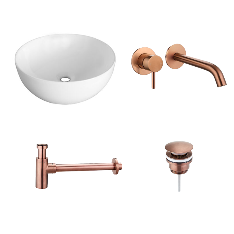 Badkamerplanet Viona Waskomset - Brons - 40,5x40,5x14 cm - Keramiek