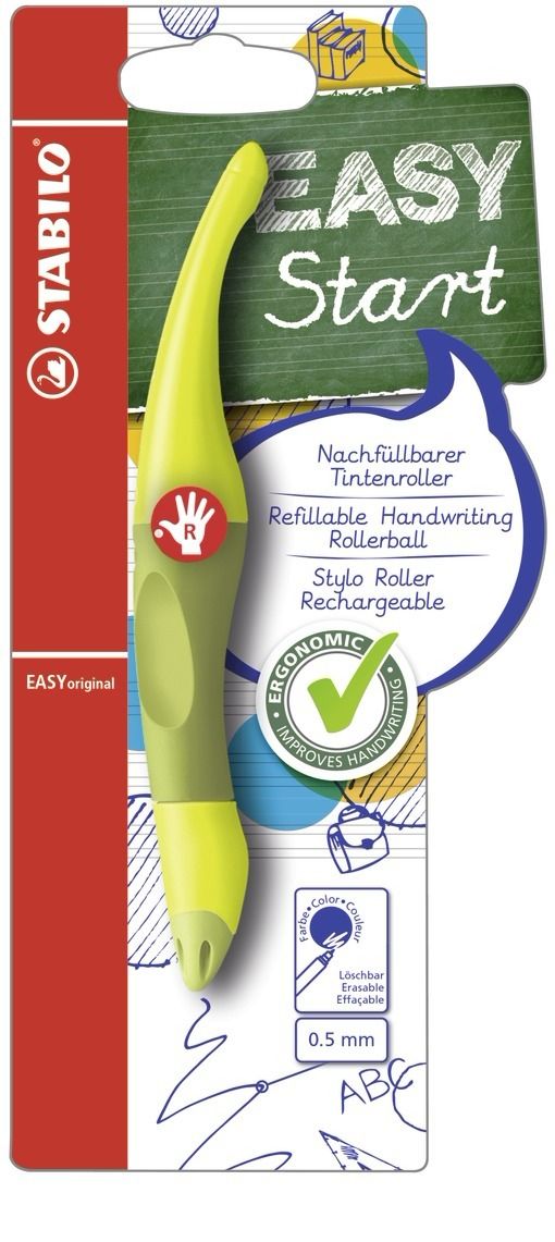 STABILO EASYoriginal Ergonomische Rollerball - Rechtshandig - Blauwe inkt - Lime/Groen