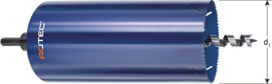 Rotec Dakdoorvoerboor 110x300mm 3-4tpi incl.boor +6kt adapter - 5294110