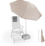 Merkloos Parasol - Ø180 cm - In hoogte verstelbaar - Kantelbaar - Beige