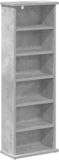 vidaXL Meuble CD Gris béton 60 x 17 x 92 cm Bois traité