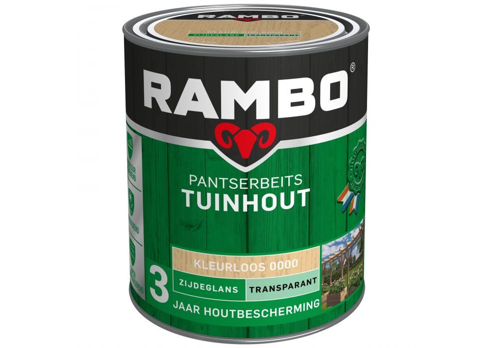 Rambo Pantserbeits Tuinhout Zijdeglans Transparant - 8716242827580