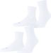 FALKE Run Rib 2-Pack crew lichte padding katoen multipack sokken unisex wit - maat 37-38