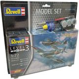 Revell Modelbouwpakket Militaire voertuigen - 63710 Combat Set Bf109G-10 - Spitfire Mk.V - Model Set Plastic - 1:72