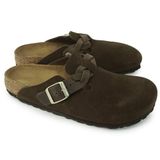 Birkenstock Boston Braided Suede Carafe Vrouwen Bruin Maat 40