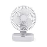 wonderlamp Fanito Tafelventilator, wit, oscillerend, 4 snelheden, oplaadbare accu, 13 uur autonomie, draagbare bureauventilator zonder kabel