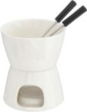 CEPEWA Chocoladefondue - Wit - Keramiek/RVS - Incl. Vorken