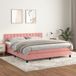 vidaXL Boxspringbed met matras, fluweel, roze, 180x200 cm