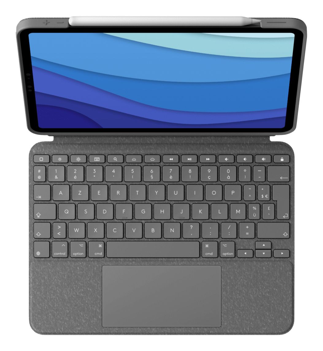 Logitech Combo Touch for iPad Pro 11-inch (1st, 2nd, and 3rd generation) - AZERTY - French - Grey