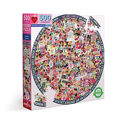 Eeboo - Puzzel met 500 stukjes rond - het wandelen van de vrouwen - diverse kleuren