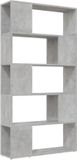 vidaXL Boekenkast/kamerscherm 80x24x155 cm bewerkt hout betongrijs