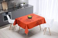 Bonamaison Tafelkleed, Anti-Mold, Sneldrogend, Waterdicht, 100% Polyester Tafellaken, Oranje Bordeaux, 140 x 140 Cm