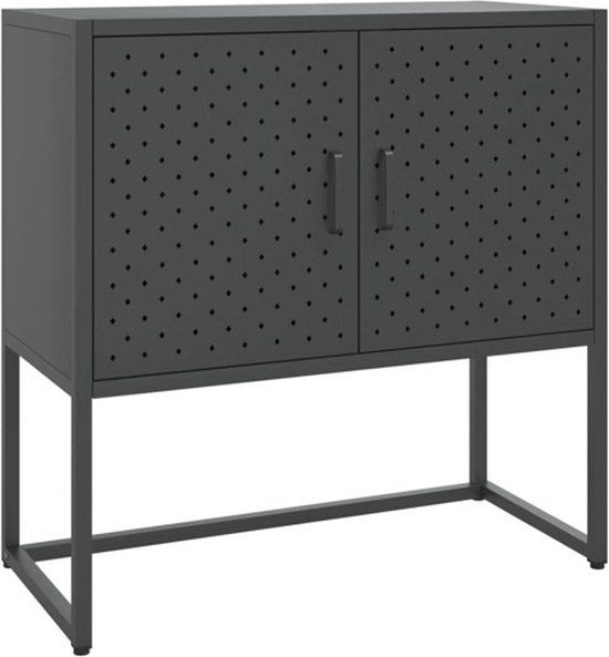 vidaXL Dressoir 75x35x75 cm staal antracietkleurig